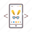 app, bunny, ears, filter, photo, smartphone 