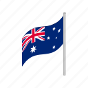 australia, australian, flag, isometric, national, vectior, wind