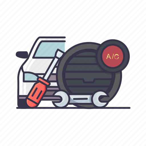 Ac, air conditioner, car, maintanance, repair, screw driver, wrencher icon - Download on Iconfinder