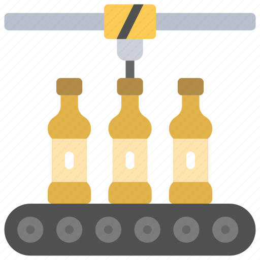 Bottle, production, automated, bottles, line, assembly icon - Download on Iconfinder