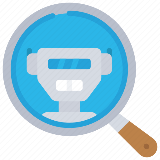 Robot, search, automated, magnifying, glass, loupe icon - Download on Iconfinder