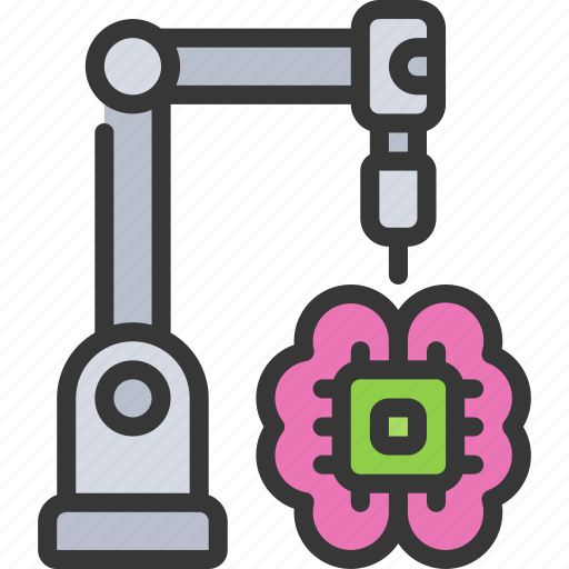 Artificial, intelligence, production, automated, ai, brain, arm icon - Download on Iconfinder
