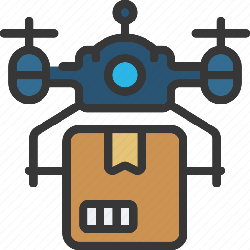 Drone, delivery, automated, drones, flying, technology, logistics icon - Download on Iconfinder