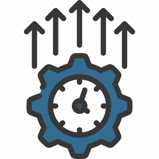 Increased, efficiency, automated, time, management, cog, gear icon - Download on Iconfinder