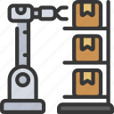 robot, inventory, automated, arm, warehouse, parcels, boxes