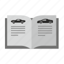 auto, automobile, book, car, catalog, magazine, open