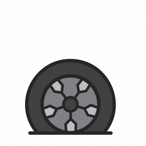 Tire, car, flat, service, tire flat, tyre icon - Download on Iconfinder