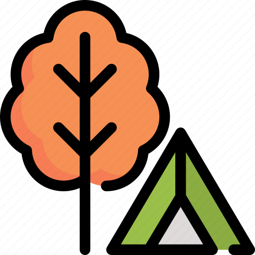 Autumn, camping, hoilday, plant, tent, tree icon - Download on Iconfinder