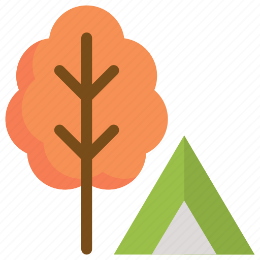 Autumn, camping, forest, garden, tent, tree icon - Download on Iconfinder