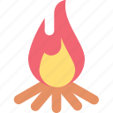 camp, fire, flame, hot