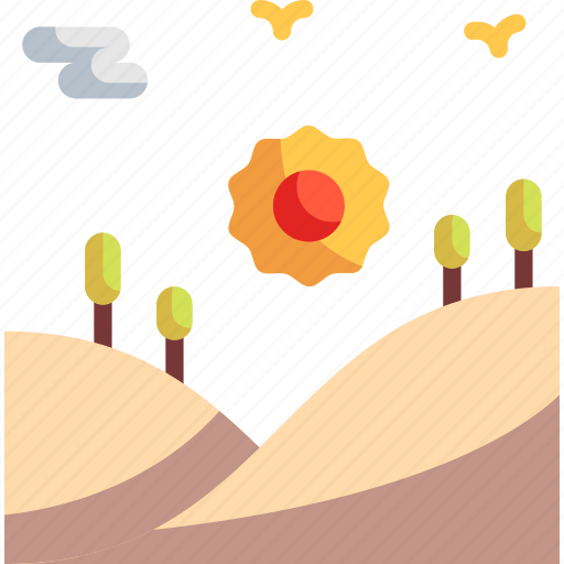 Fields, landscape, sun, sunrise, sunset icon - Download on Iconfinder