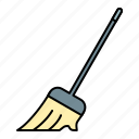 cleaning, autumn, sweeping, broom