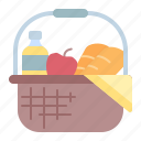food, picnic, basket, autumn
