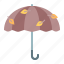 wind, umbrella, leaves, autumn 