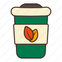 cup, paper, leaf, autumn, season, coffee