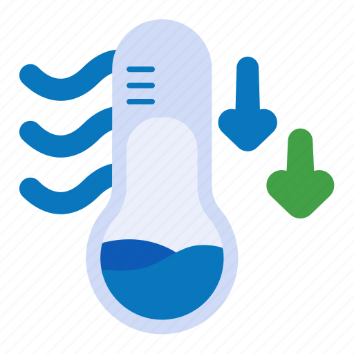 Control, indicator, monitoring, temperature, thermometer, weather, down icon - Download on Iconfinder
