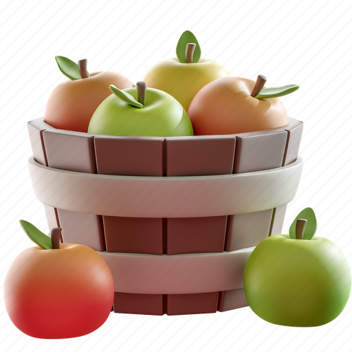 Apple, food, fruit, produce, fall, autumn, season 3D illustration - Download on Iconfinder