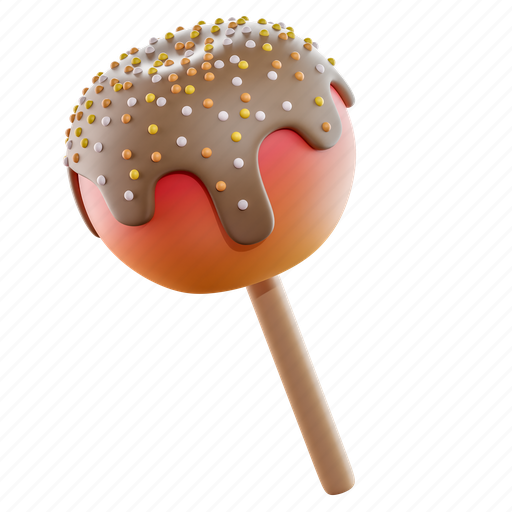 Apple, caramel, candy apple, dessert, snack, treat, fruit 3D illustration - Download on Iconfinder