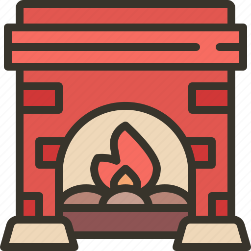 Fireplace, chimney, living, room, warm icon - Download on Iconfinder