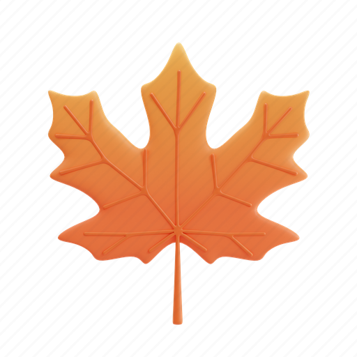 Maple, leaf, autumn, 3d illustrations, season, orange, thanksgiving 3D illustration - Download on Iconfinder