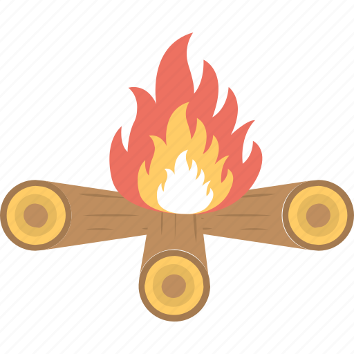 Bonfire, burning bonfire, camping fire, firewood, logs burning icon - Download on Iconfinder