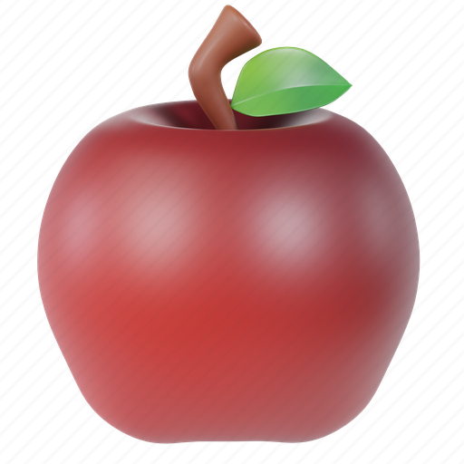 Apple, fruit, juicy, healthy, fresh, autumn, organic 3D illustration - Download on Iconfinder