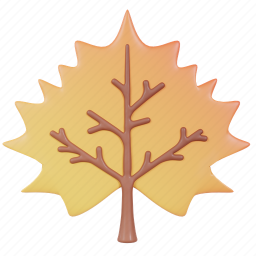 Maple, leaf, forest, nature, dry, fall, season 3D illustration - Download on Iconfinder