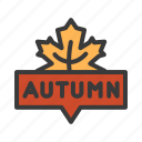 autumn, season, nature, seasonal, holiday, maple, leaves, label