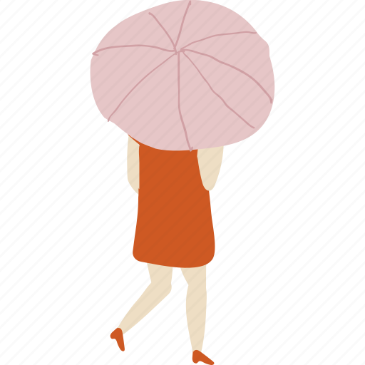Girl, people, person, rain, umbrella, weather, woman illustration - Download on Iconfinder