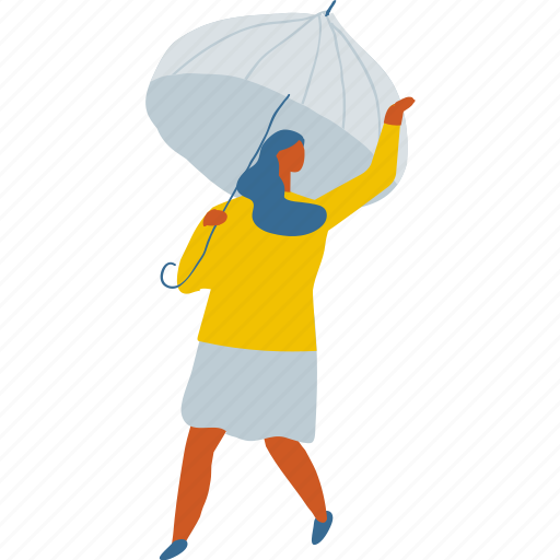 Autumn, girl, people, person, rain, umbrella, woman illustration - Download on Iconfinder