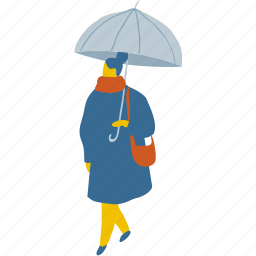 autumn, girl, people, person, rain, umbrella, woman 