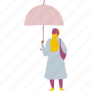 autumn, girl, people, person, rain, umbrella, woman 