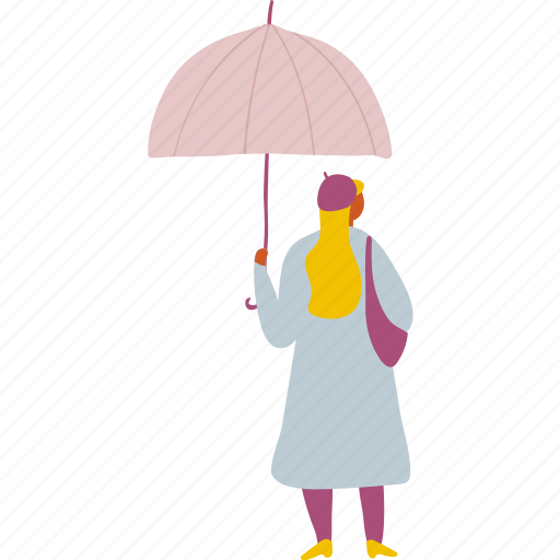 Autumn, girl, people, person, rain, umbrella, woman illustration - Download on Iconfinder