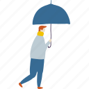 male, man, people, person, rain, season, umbrella 