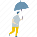 boy, man, people, person, rain, season, umbrella 