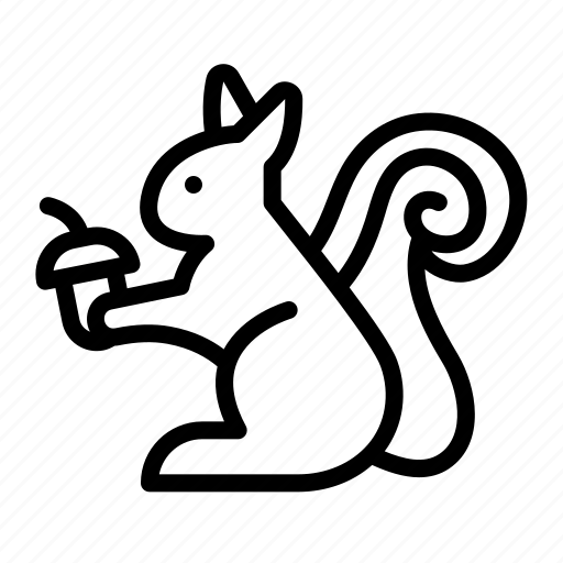 Squirrel silhouette, squirrel, acorn, animals icon - Download on Iconfinder