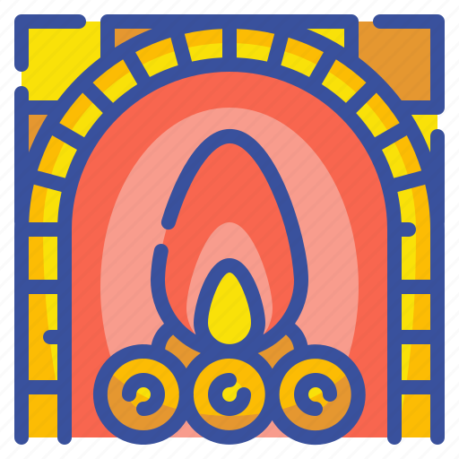 Fireplace, household, living, urniture, warm icon - Download on Iconfinder