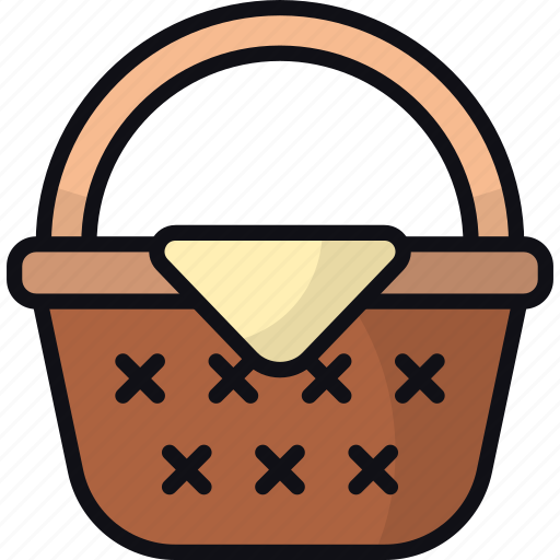 Picnic basket, food basket, hamper, wicker, picnicking icon - Download on Iconfinder