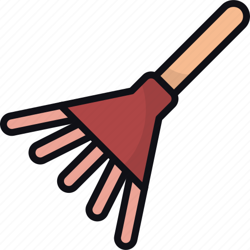 Rake, raking, gardening tool, farming tool, pitchfork icon - Download on Iconfinder