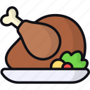 roasted turkey, food, dinner, meal, roasted chicken, dish
