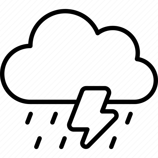 Rainstorm, thunderstorm, rainy, heavy rain, lightning, bad weather icon - Download on Iconfinder