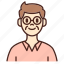 avatar, glasses, user, profile, man, male, old 
