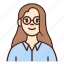 avatar, glasses, user, profile, woman, female 