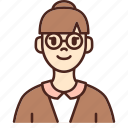avatar, glasses, user, profile, woman, female, girl