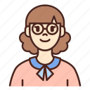 avatar, glasses, user, profile, woman, female, girl