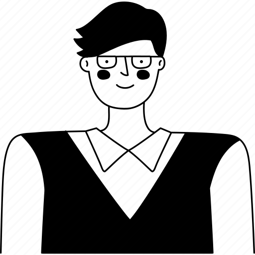 Fringe, glasses, guy, handsome, avatar, man, male icon - Download on Iconfinder