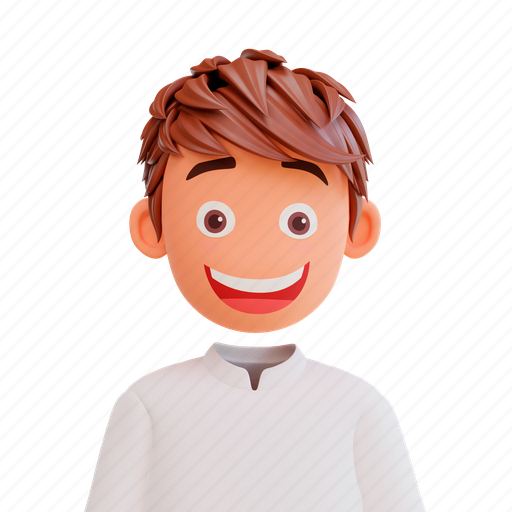 Avatar, cheerful, cute, face, portrait, profile, smile 3D illustration - Download on Iconfinder