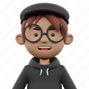 avatar, sweater, glasses, profile, people, user, man, face, person, male 