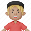 red, avatar, with, cap, people, face, male, emoticon 