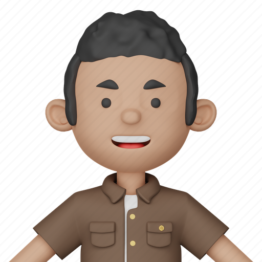Curly, outfit, avatar, profile, people, user, man 3D illustration - Download on Iconfinder